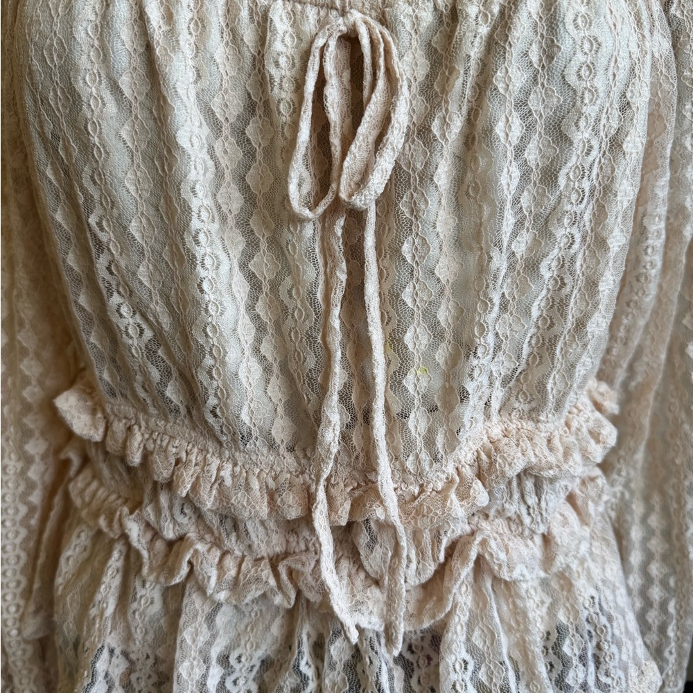 IRIS lace top blouse peplum long sleeve large - Picture 8 of 11